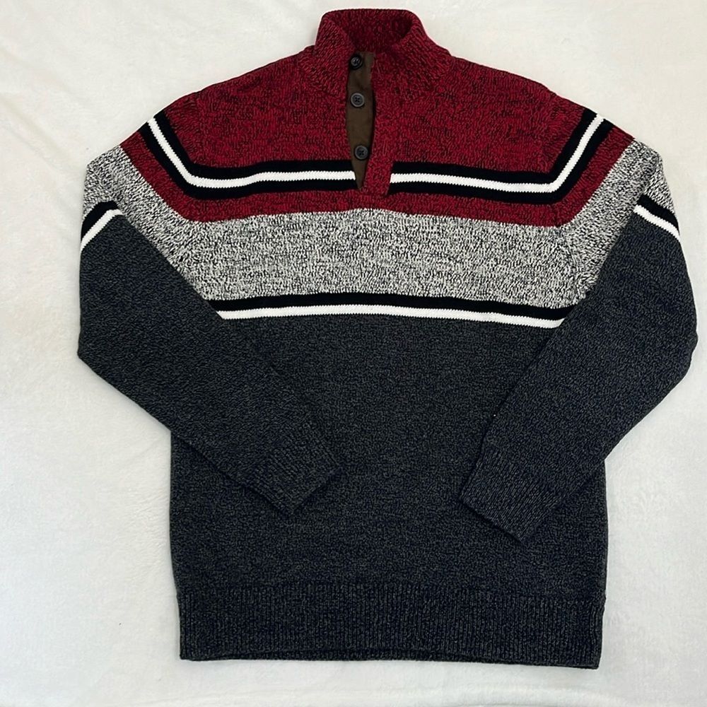 Chaps Men’s Mock Neck Quarter Zip Sweater Size Medium